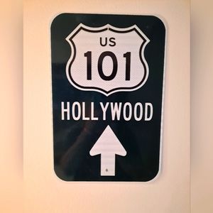 US 101 Hollywood Aluminum Road Sign 12 x 18